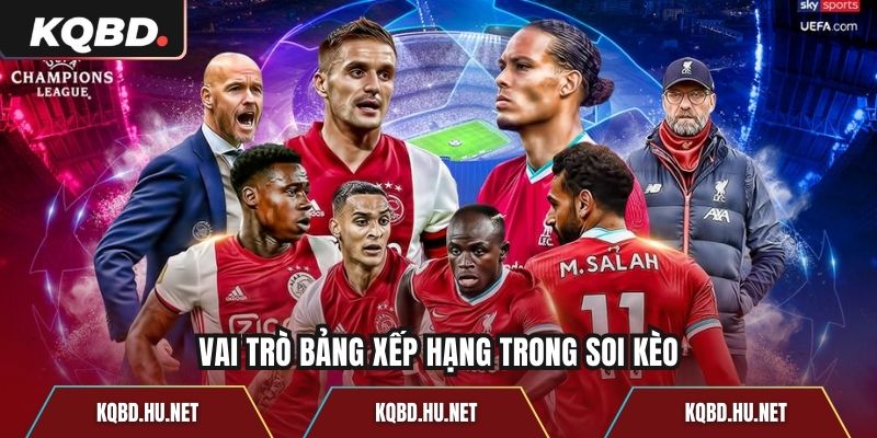 Vai trò bảng xếp hạng trong soi kèo
